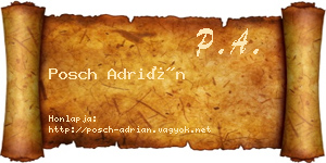 Posch Adrián névjegykártya